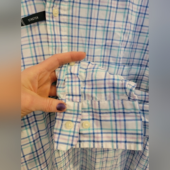 Nautica Men's Blue Pink Plaid Shirt - Picture 6 of 11